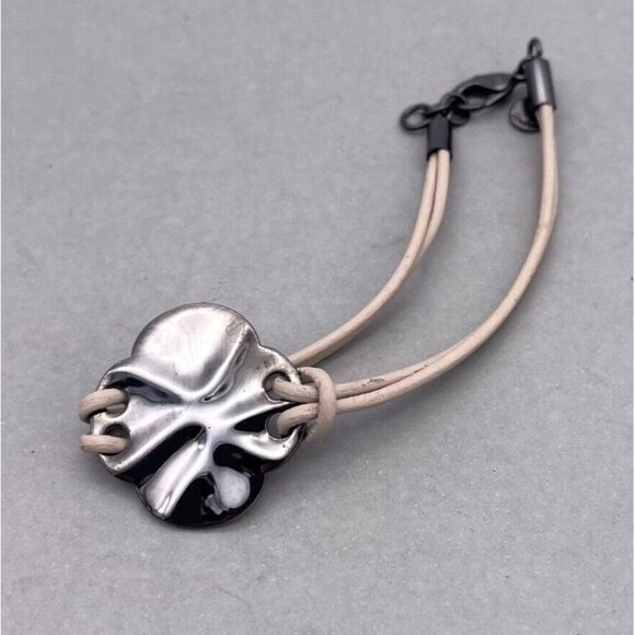 Gorjana Leather Pink Cord Bracelet Lobster Closure - Picture 1 of 7